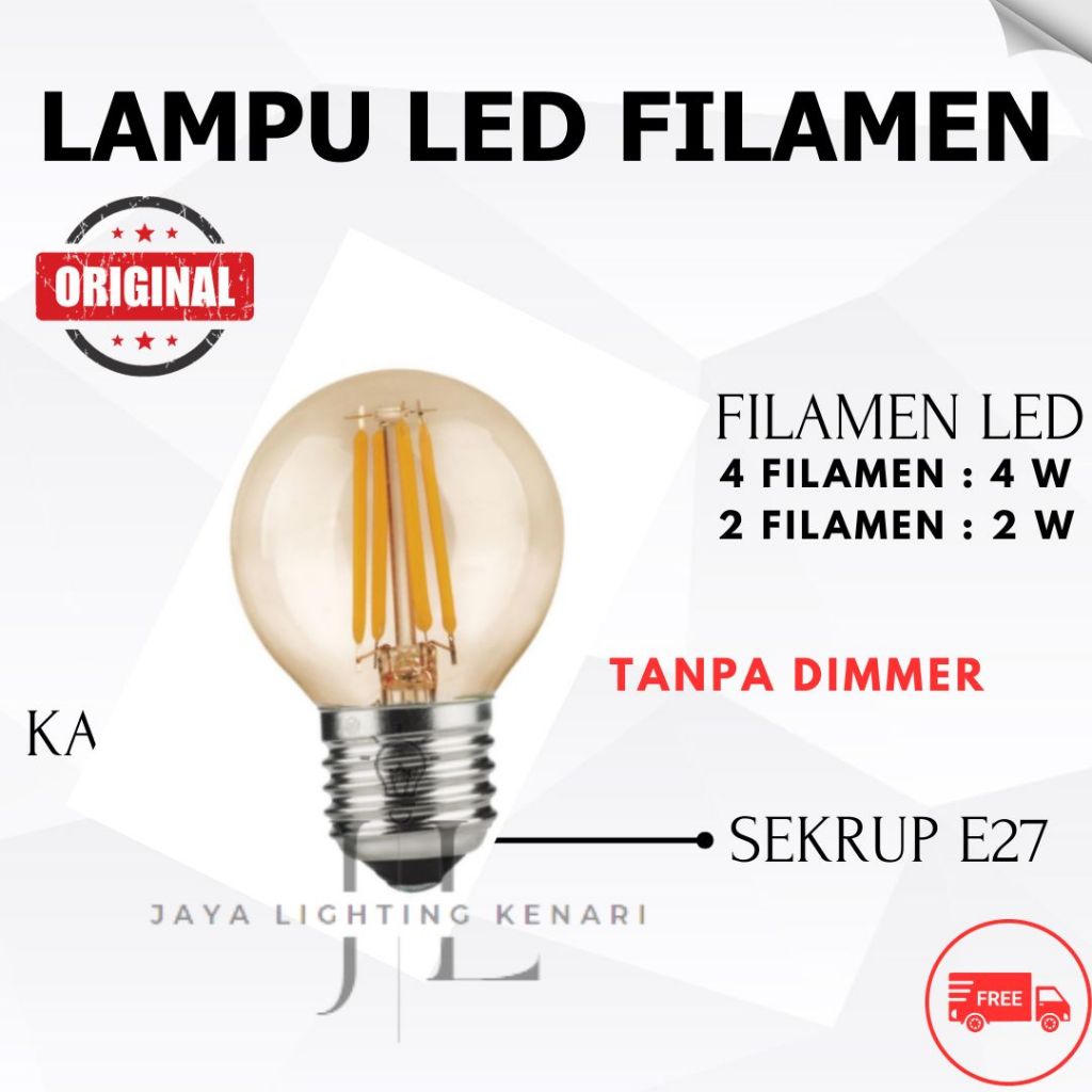 LAMPU FILAMEN LED DIMMER 4W 6W WATT BOHLAM HIAS LAMPU LED DIMMER