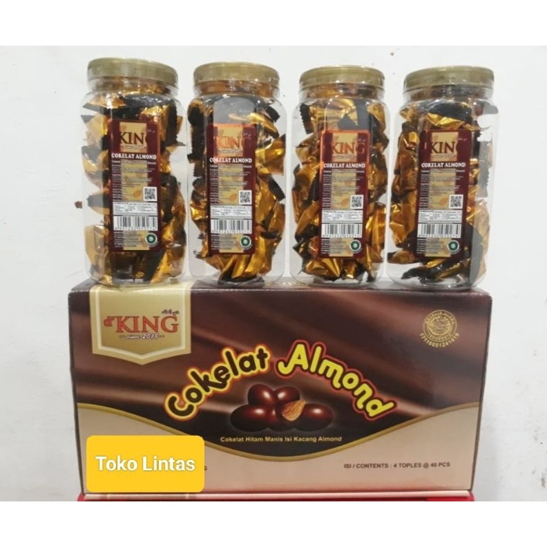 

KODE E82Z Cokelat Kacang Almond DKing Per Dus isi 4 Toples