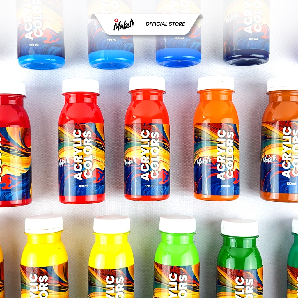 

Cat Akrilik Acrylic Paint Waters Based Alat Kerajinan Kental 100 Ml Ap-100 MAKETH