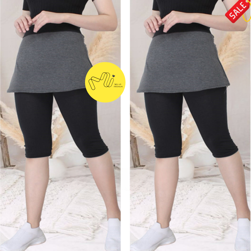 Legging Rok 7/8 Bahan Kaos Premium | Legging Senam Aerobik | Legging Sport Wanita/ Legging Olahraga/