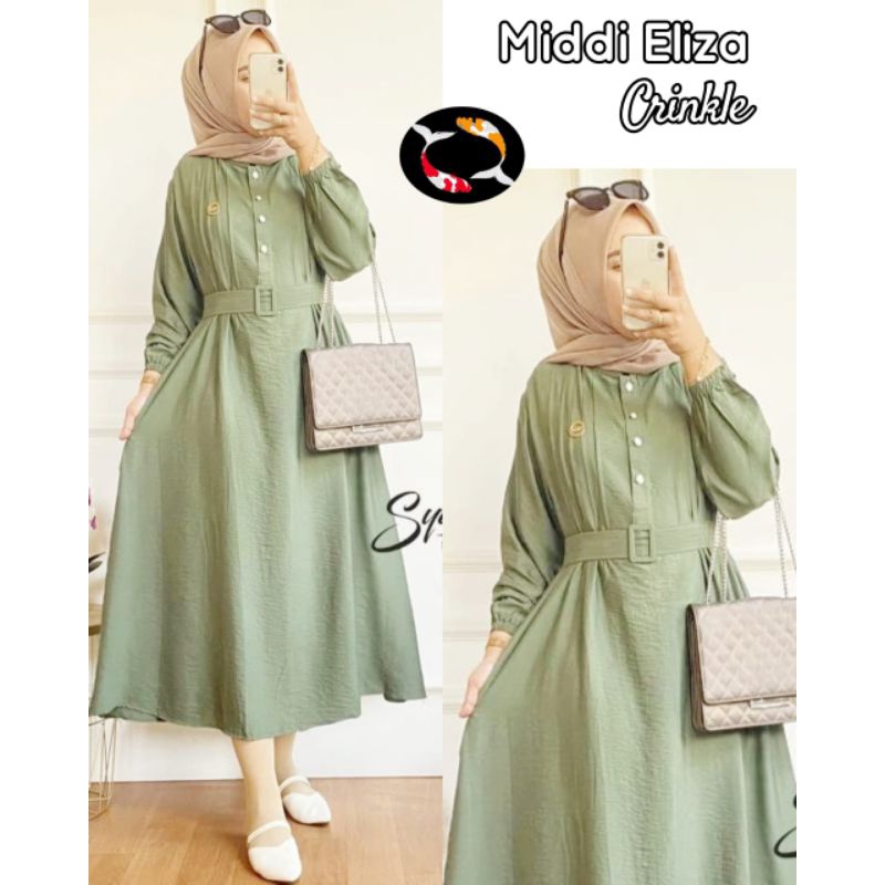 Middi Dress Eliza/DRESS WANITA ELIZA IMPORT PREMIUM/GAMIS ELIZA