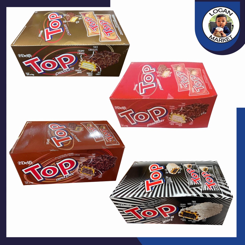 

KODE E86O Delfi Top Wafer 1 Box Isi 24 Pcs Sachet 24Pcs Coklat