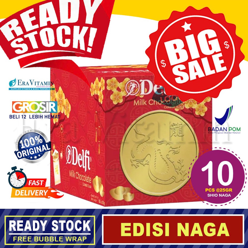 

KODE E35X BOX DELFI Gold Coin Milk Chocolate Imlek CNY Chococoin isi 1 pcs koin coklat naga