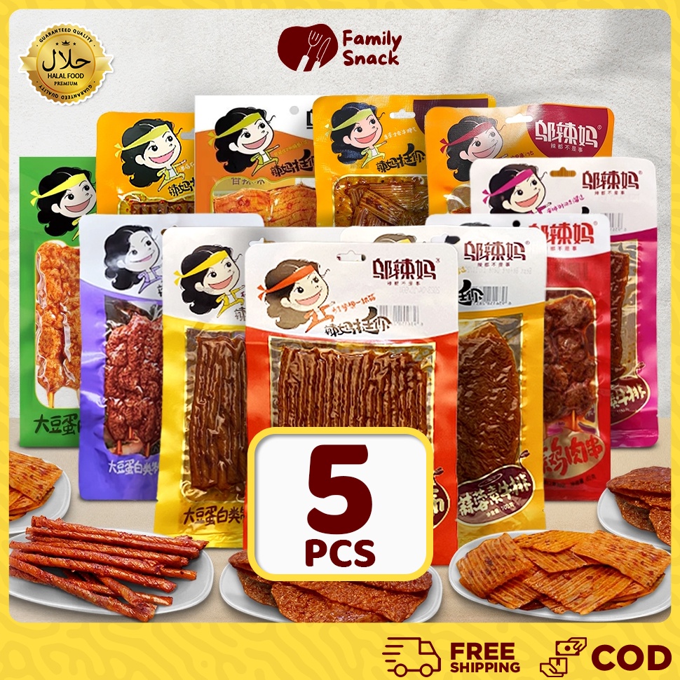 

KODE K94D Latiao Family Snack 5 pcs HALAL Wulama Gluten Latiao Snack a Vegetarian Food Wulama Gluten Chinese Snack Kembang Tahu