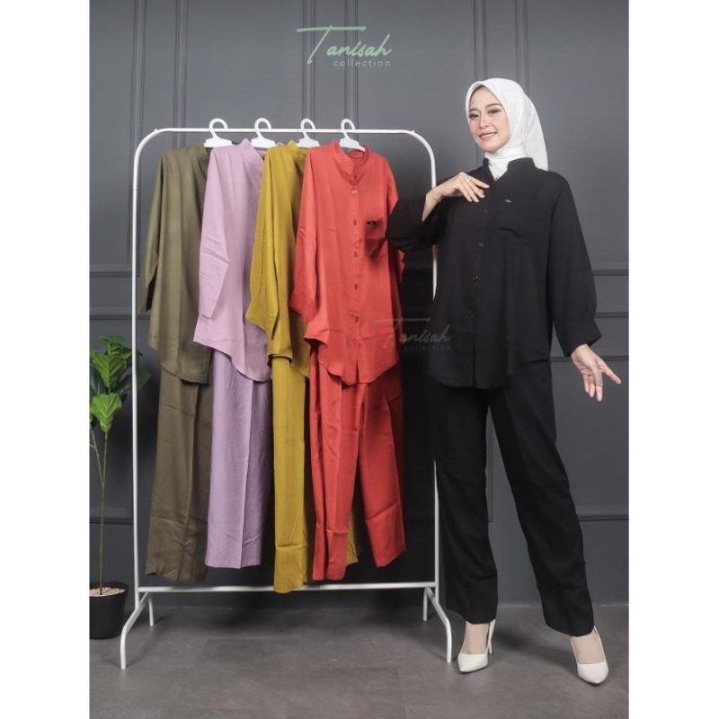 SETELAN RAYON TWILL PREMIUM KANCING BELAKANG  // SETELAN RAYON TWILL PREMIUM