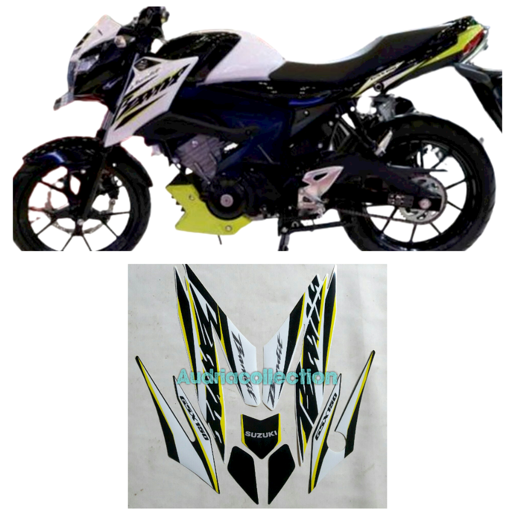 Stiker Striping motor suzuki gsx 150 bandit 2018 putih