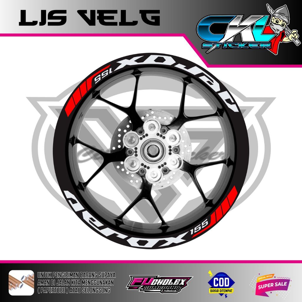 Stiker Velg Aerox, Lis Velg Variasi Aerox, Stiker Variasi Velg Yamaha Aerox
