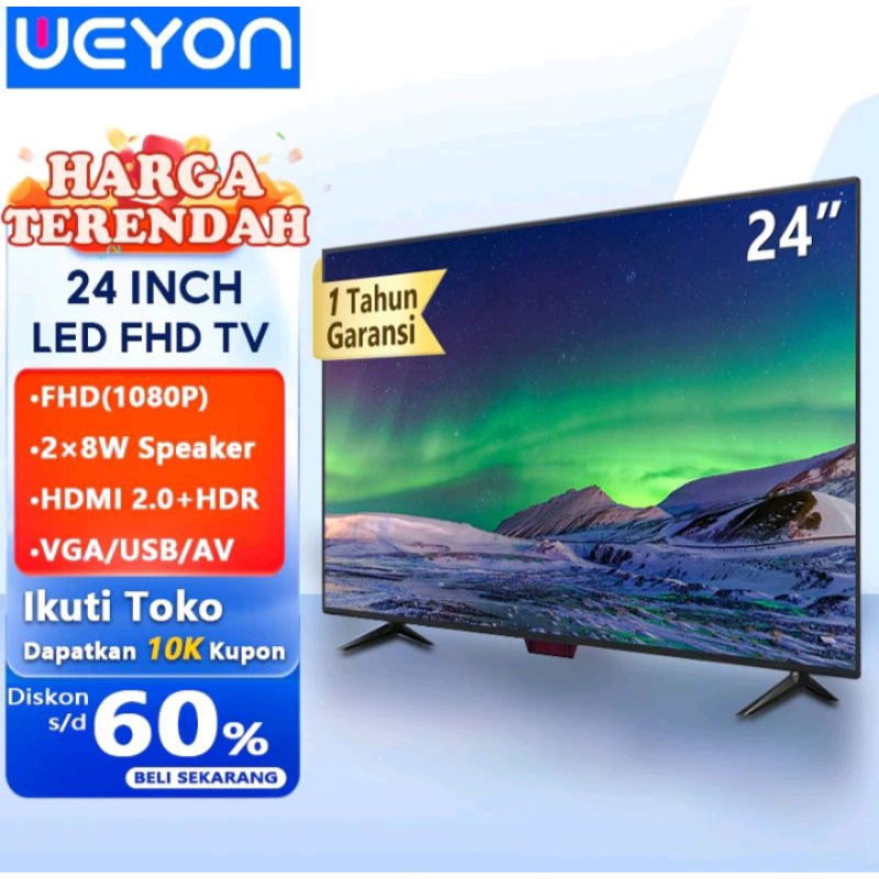 NEW BIG PROMO jokben Animax TV LED 24 inch HD riel Full layar Televisi Murah berkualitas