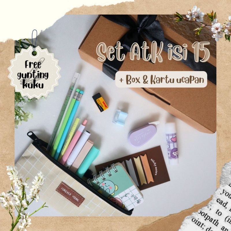 

H-02 Set ATK Pastel Isi 15 Kado Hampers Paket Bundle Alat Tulis Lengkap