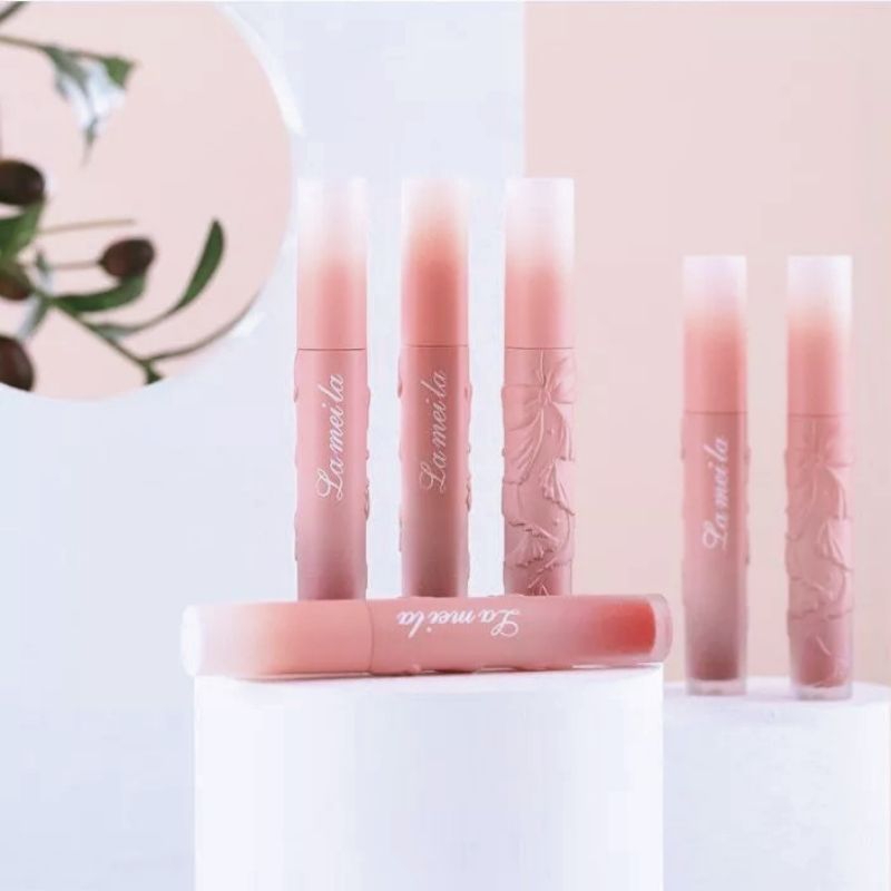 Lameila Ribbon Lip Glazze Lipstik Cair Lameila Lipcream Ribbon