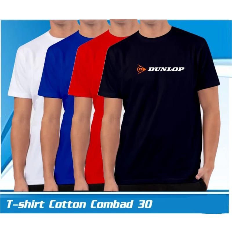 Baju lengan pendek tenis lapangan bahan katun kaos dunlop lengan pendek pria wanita