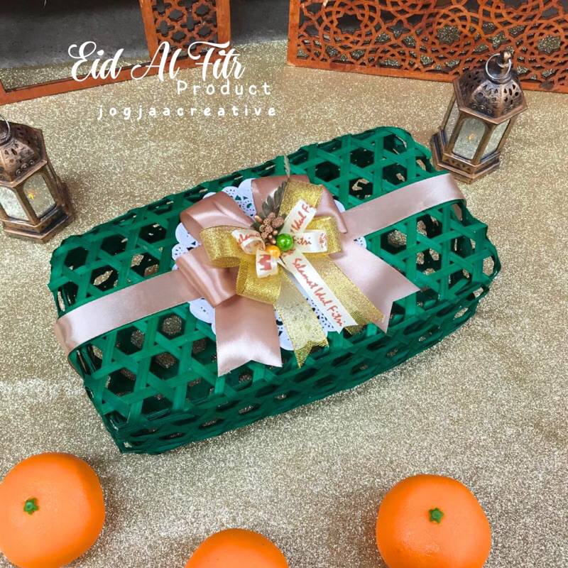 

LEBARAN SERIES | KLONGSONG PINTERES KOTAK 27x15 WARNA HIAS PITA LEBARAN IDUL FITRI keranjang box hantaran box organizer box bambu unik besek jogja hampers parsel lebaran idul fitri