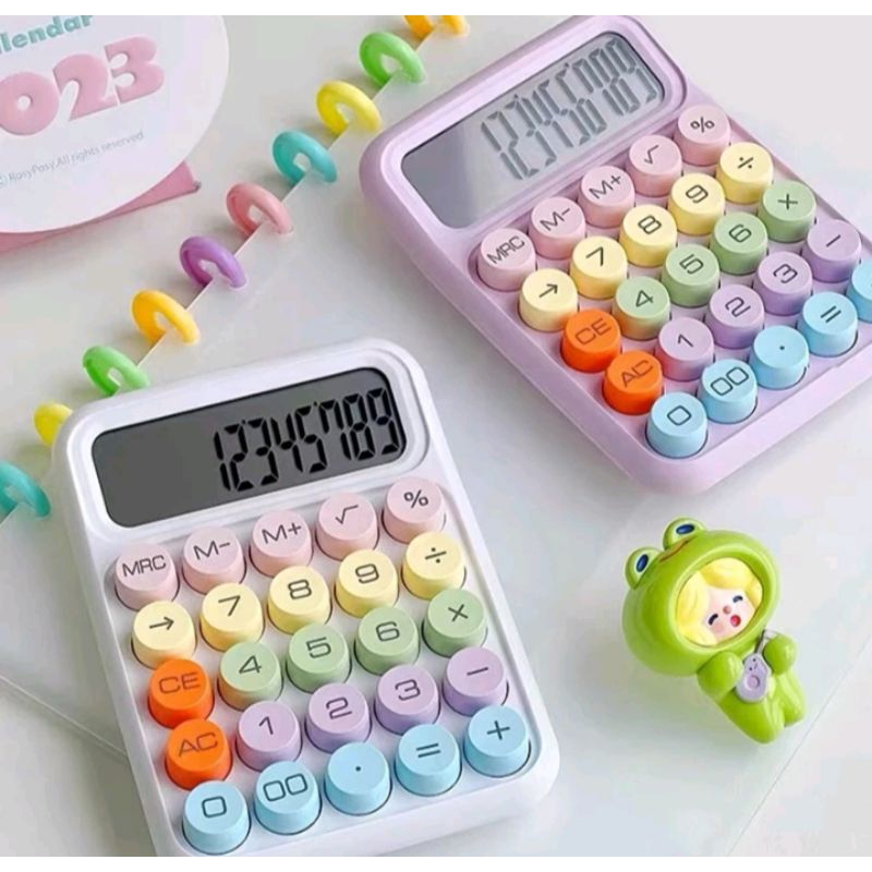 

Kalkulator Warna Lucu Dopamin 12 Digit Display Besar Free Baterai