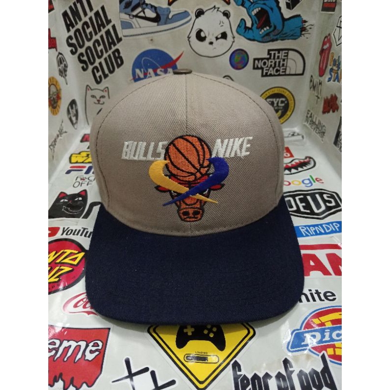 Topi snapback vintage nike x bulls nba