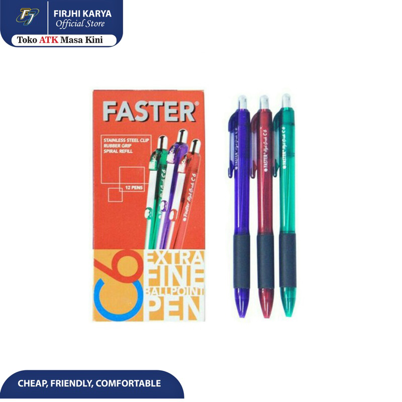 

Pulpen Faster Hitam C6 Extra Fine