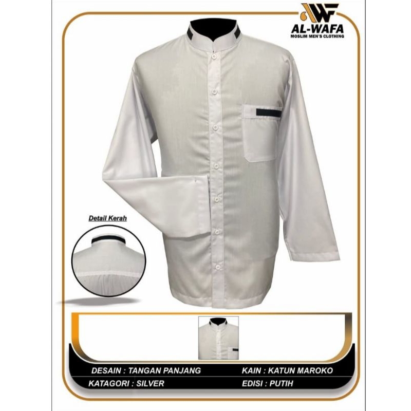 baju muslim  pria/baju koko lengan panjang Al Wafa
