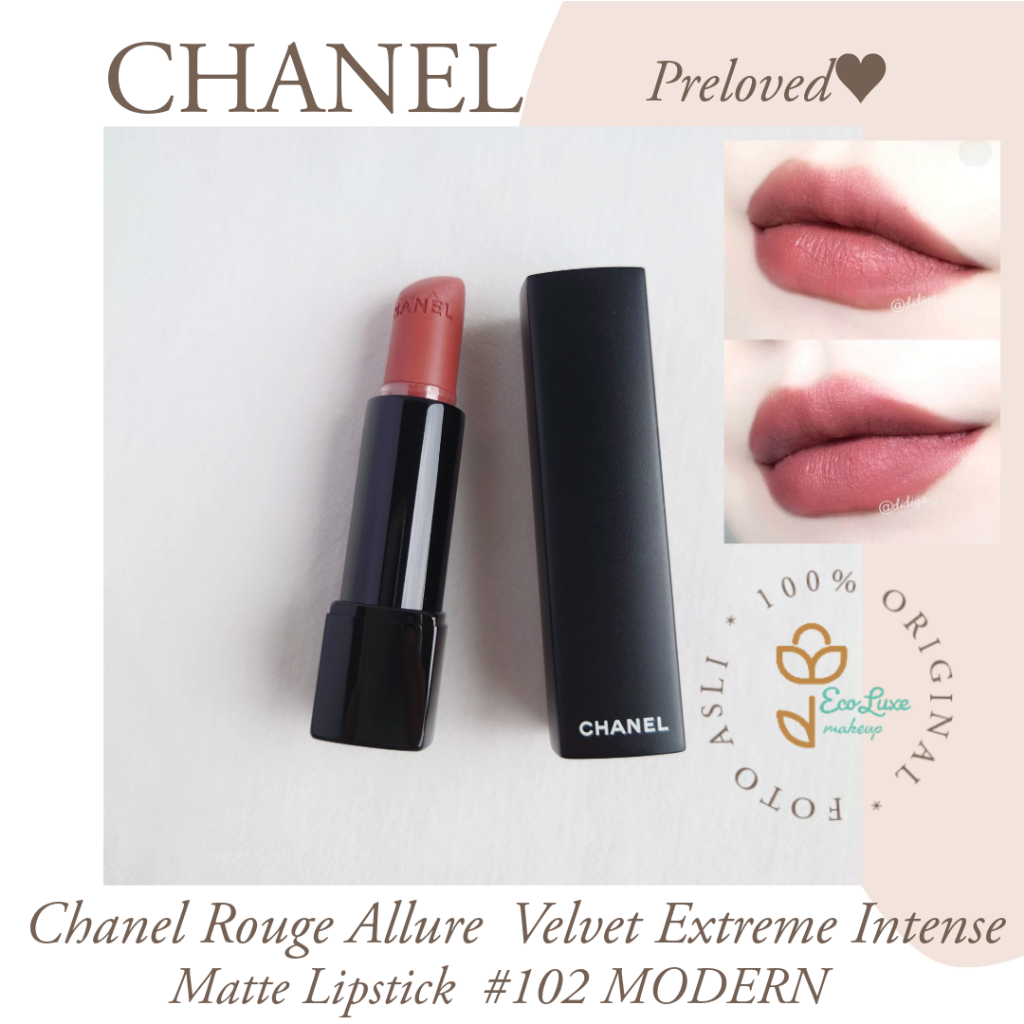 Chanel Lipstick Chanel Rouge Allure  Velvet Extreme Intense Matte Lipstick 102 Modern (Preloved Chan