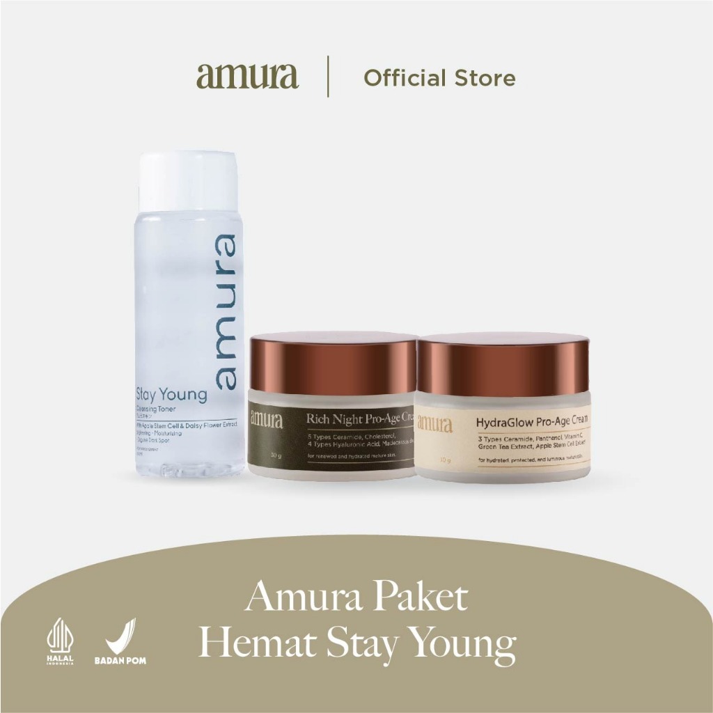 [NEW] Amura Paket Hemat Stay Young - Spesialis Meremajakan &amp; Membersihkan pori-pori