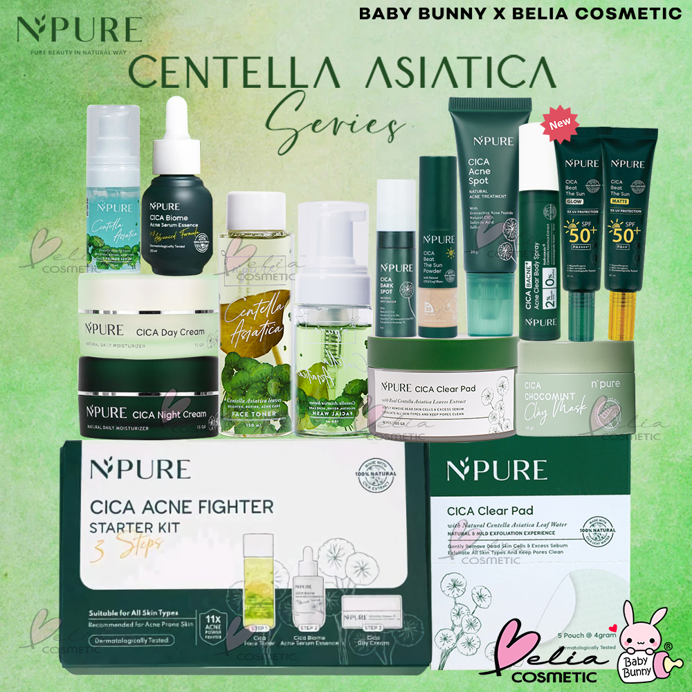 ™ BELIA ™ N'PURE Centella Asiatica | Cica Series | Toner | Essence | Face Wash | Clear Pad Npure | C