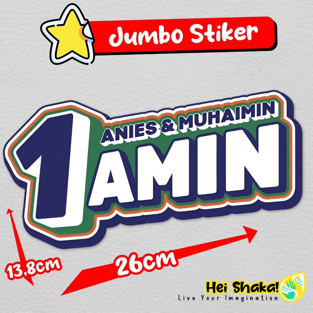

Stiker JUMBO AMIN Nomor 1 Anies Baswedan & Cak Imin Muhaimin Iskandar Logo Sticker Ukuran Besar Bahan Vinyl Anti Air