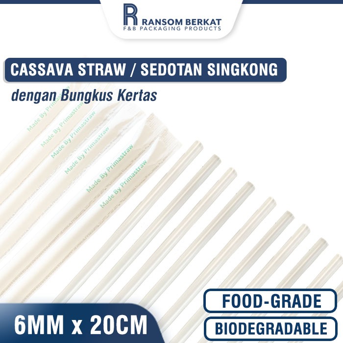 Cassava Straw Sedotan Singkong dengan Wrap Bungkus Kertas