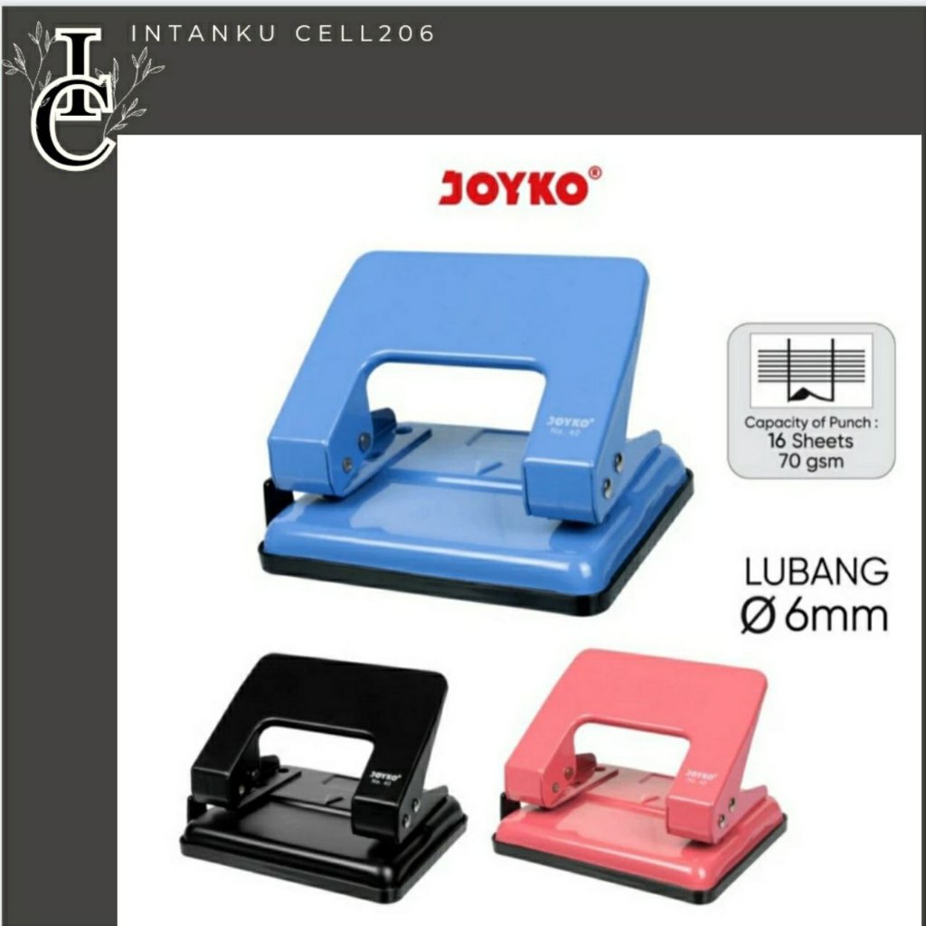 

Pembolong Kertas Dua Lubang Joyko No 40 - Dual Hole Punch - Biru
