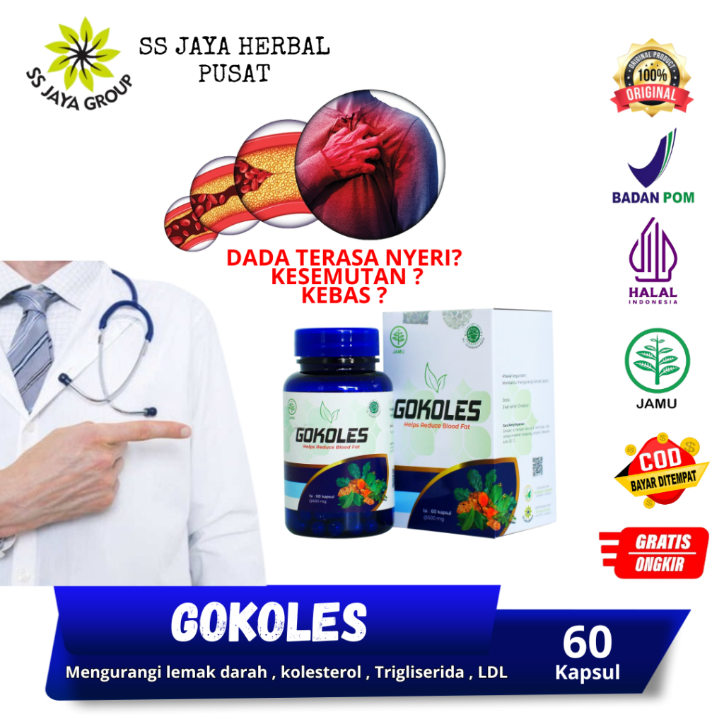 GOKOLES  OBAT KOLESTEROL HERBAL | OBAT KEBAS | OBAT NYERI