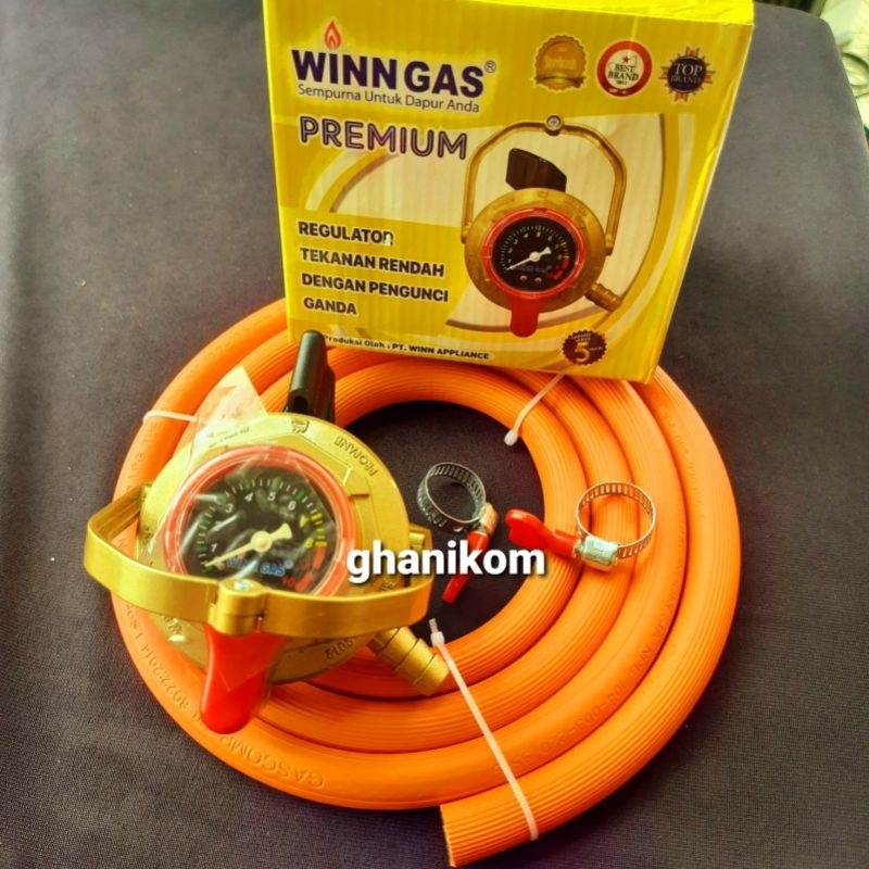 Regulator Winn gas Double Lock Winngas W 800 m eksklusif  -800 premium  Dan selang Gas SNI best Qual