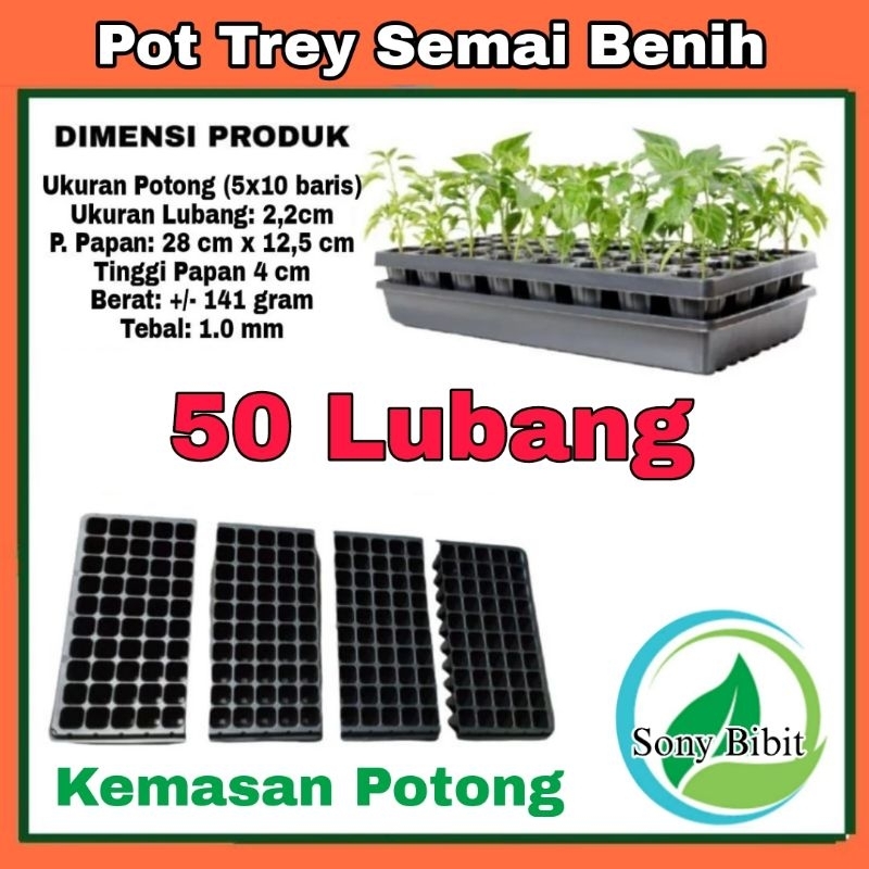 Pot Tray Semai Benih 50 - 100 Lubang Kemasan PotongTebal Kuat Kemasan Ekonomis