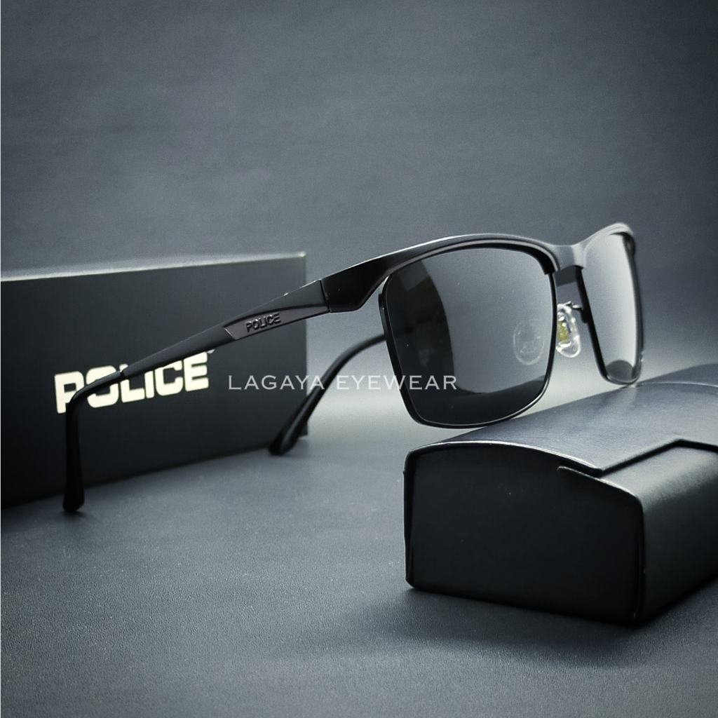 KACAMATA SPORTY PRIA POLICE 7868  ANTISILAU ANTIRADIASI FRAME POLYCARBONATE TITANIUM OUTDOOR INDOOR 