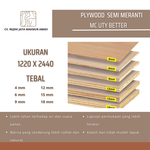 Plywood Semi Meranti MC UTY BETTER