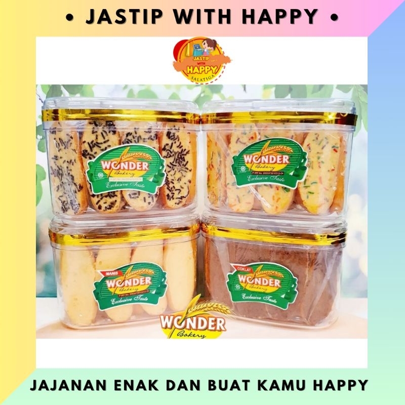 

Bagelan Wonder Bakery - Toples / Plastik Kecil Aneka Rasa (Roti Kering Bagelan) Ori Manis / Kelapa / Messes / Cokelat / Garlic / Keju