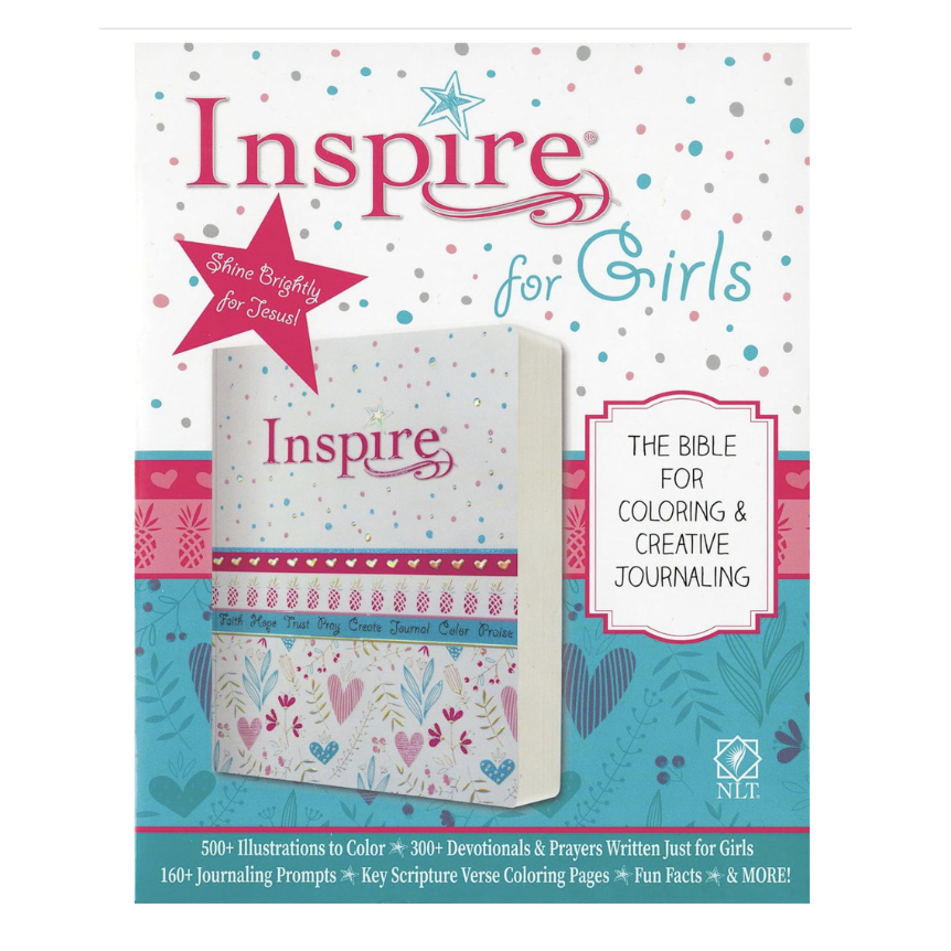 NLT Inspire Bible for Girls (Softcover): Journaling and Coloring