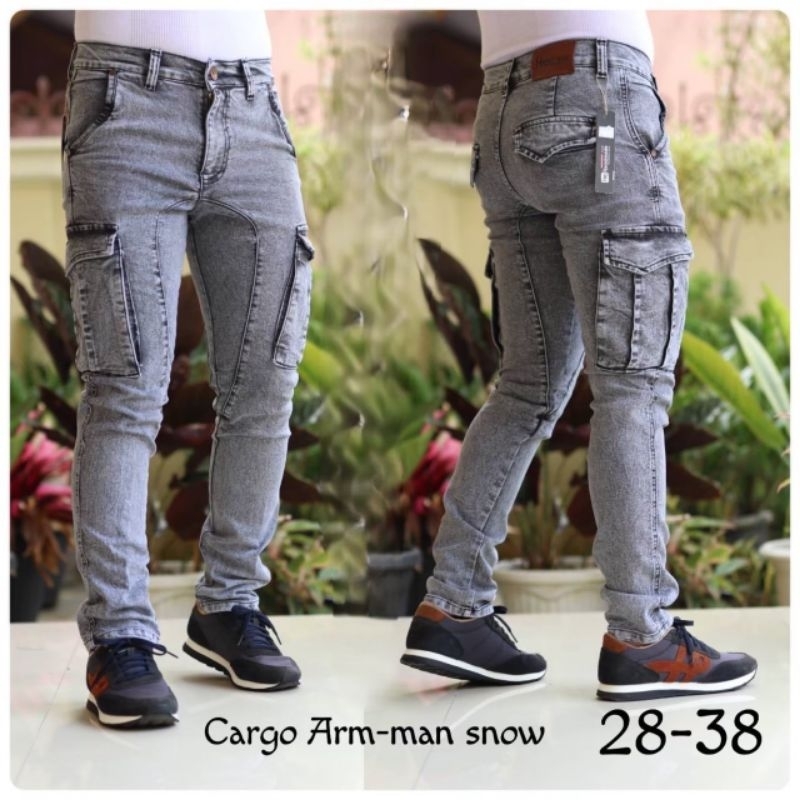 NEW ARRIVAL  Cargo Jeans Stretch Denim Slim Fit Arman Original