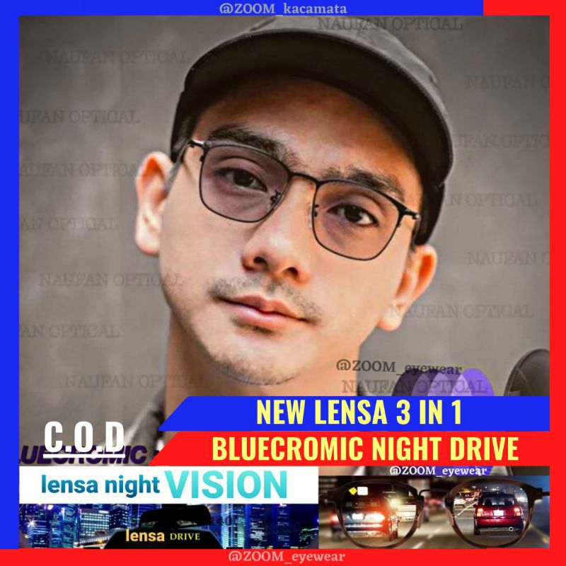 DIYO-Kacamata Bluecromic Pria | Minus Photocromic Blueray 3 IN 1 | Kacamata Photocromic