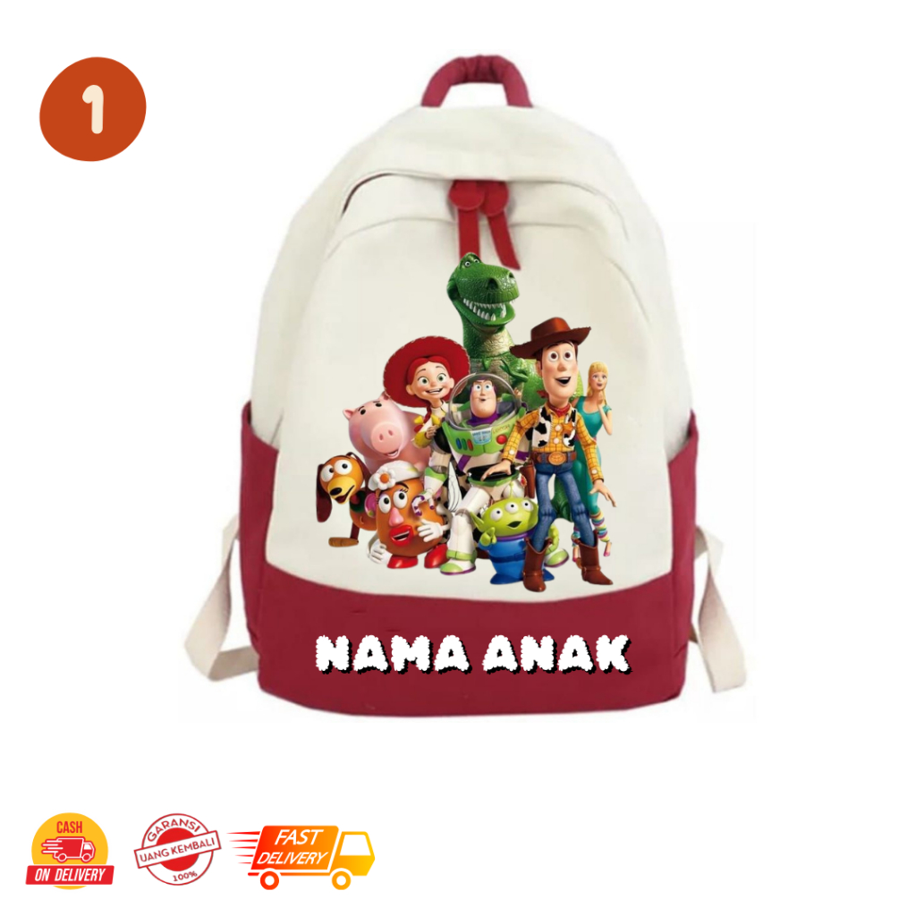 MamacaBagz / Toys Story  - Tas Ngaji Anak - Tas Anak Muslim - Tas Ransel Custom Anak - Tas Ransel An