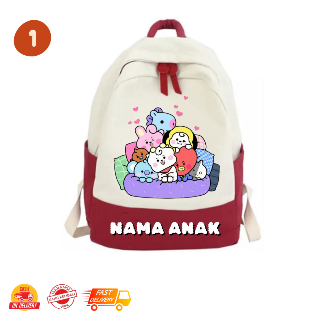 MamacaBagz / BT21 - Tas Ngaji Anak - Tas Anak Muslim - Tas Ransel Custom Anak - Tas Ransel Anak Pere