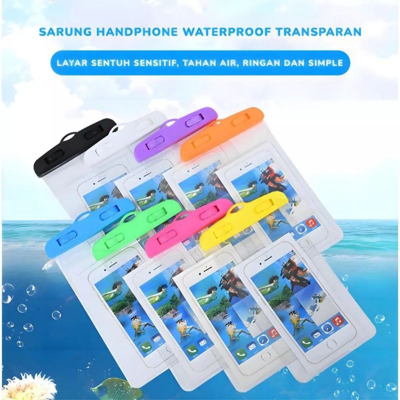 TAS HP SARUNG POUCH HANDPHONE WATERPROOF / ANTI AIR BAHAN TEBAL UNTUK SEMUA TYPE HP PREMIUM