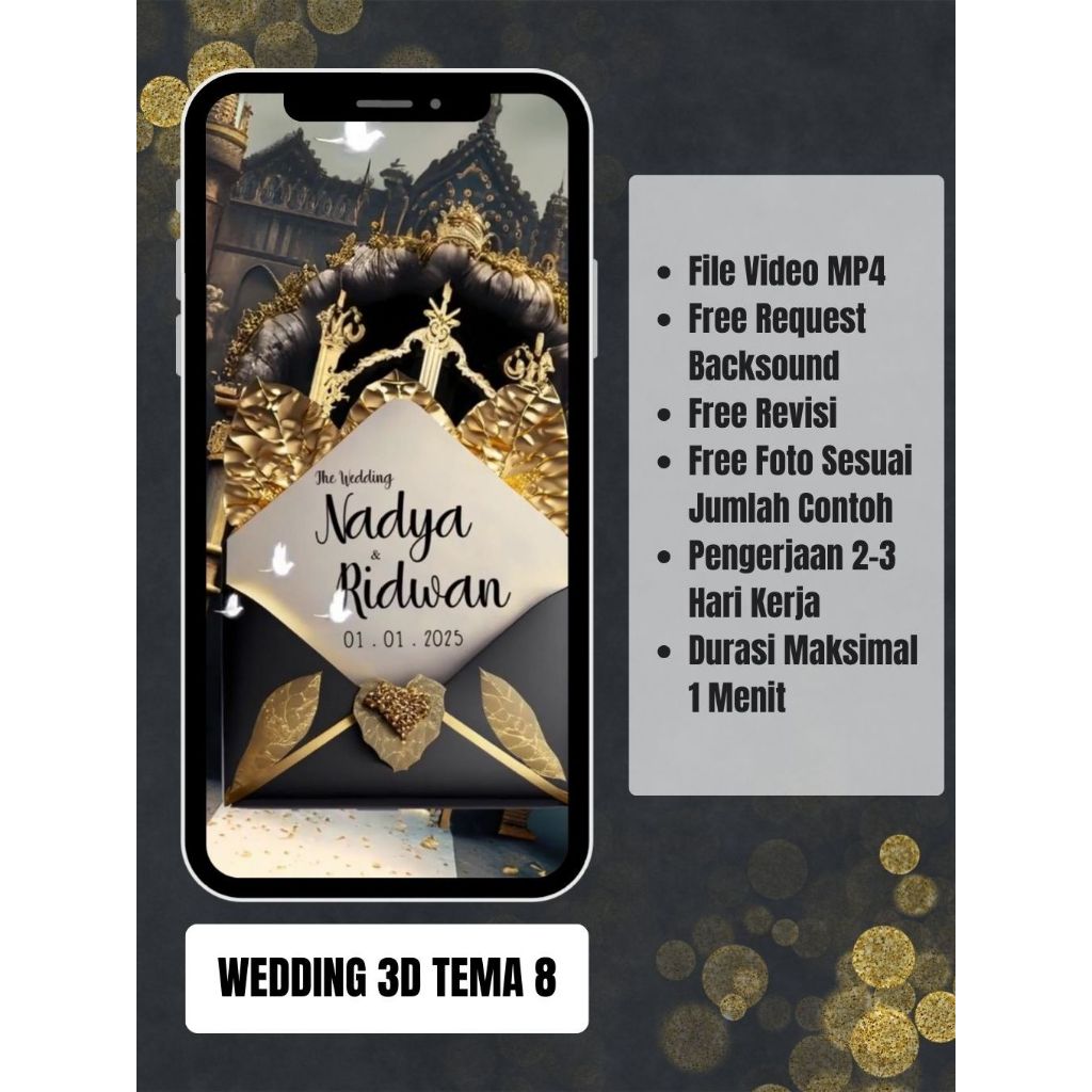Undangan Video Pernikahan 3D Tema 8