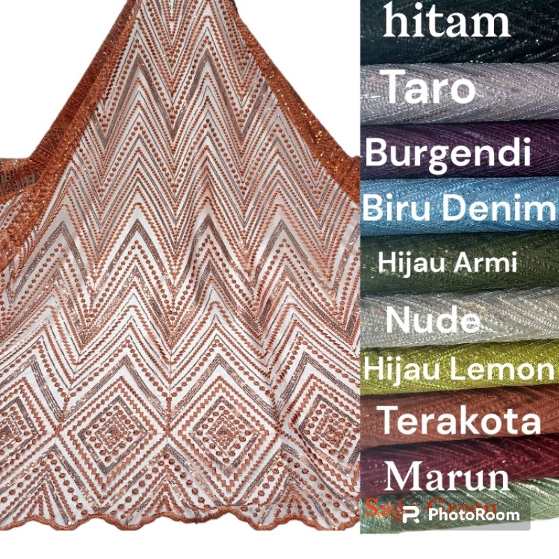 Tile Sequin Fuul Payet, Tile Bordir Full Payet Spangel, Tile Sequin Terbaru
