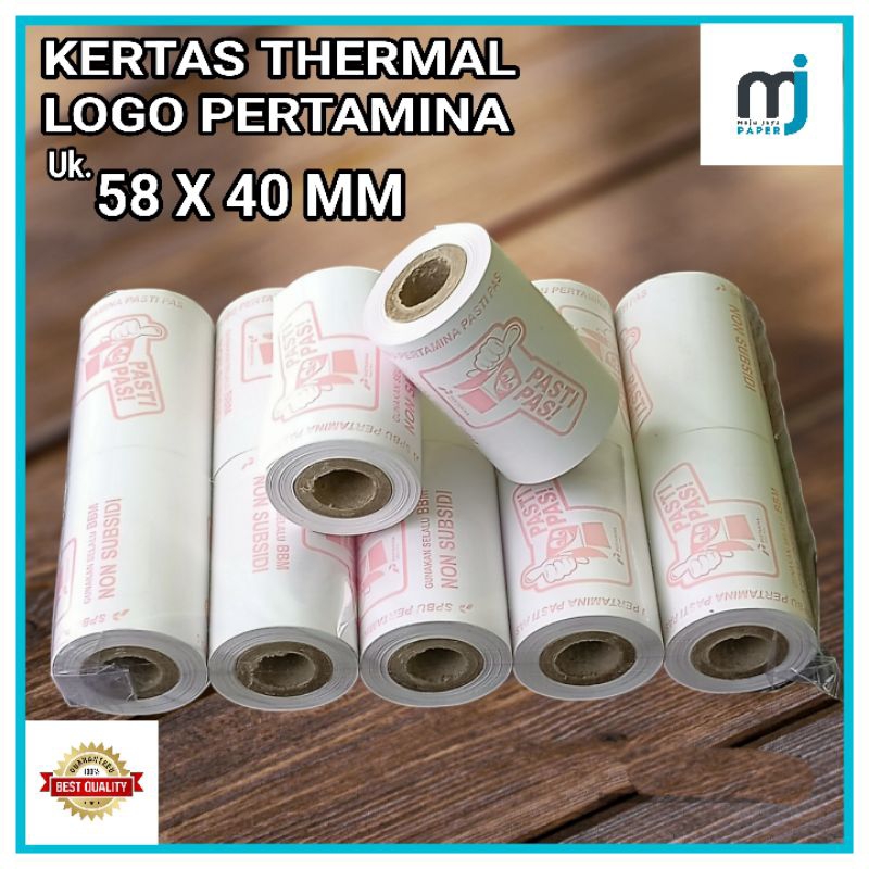 

KERTAS THERMAL EDC LOGO SPBU PERTAMINA 58 X 40 MM PAKER 10 ROLL/1 PACK