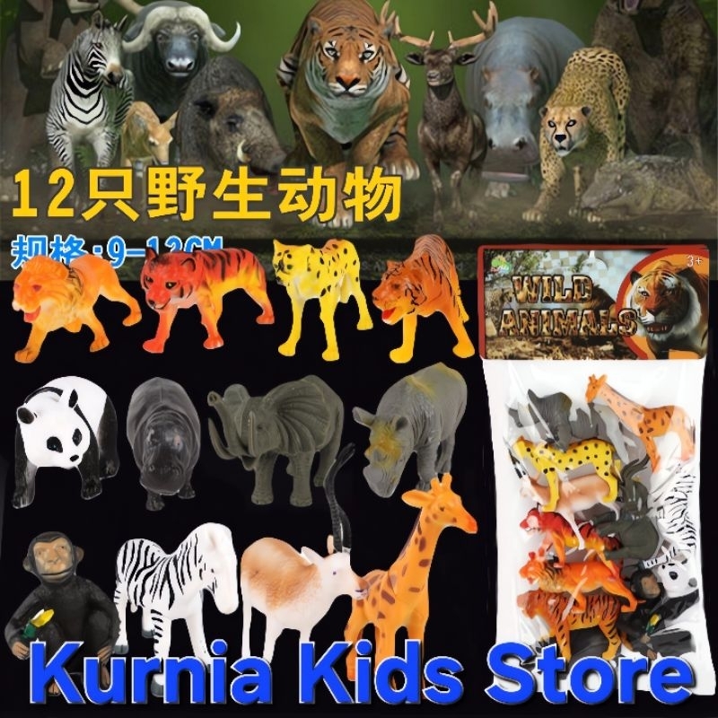 Mainan Figure Hewan Karet Wild Animals 12PCS KL5-012B