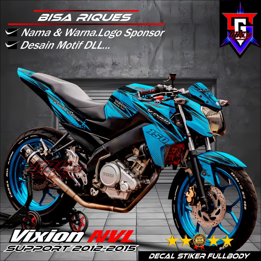 PROMO Decal Stiker New Vixion NVL 2012-2015 Full Body Stiker Decal Variasi New Vixion NVL Full Body