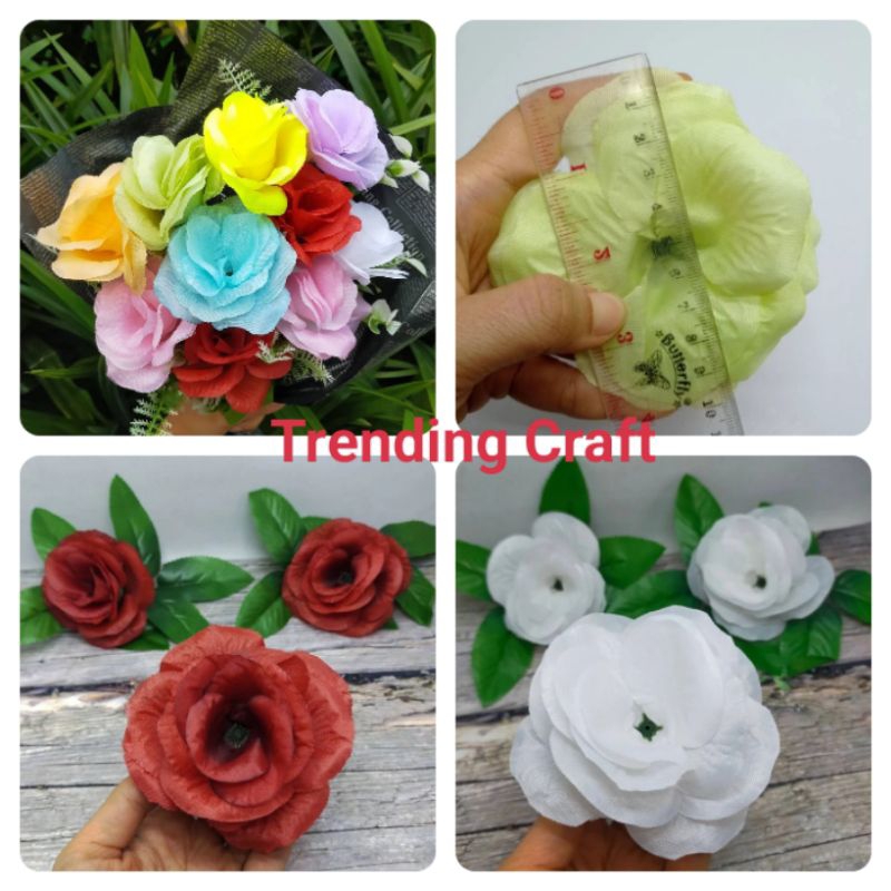 Kuntum Mawar - Kepala Bunga Mawar Artificial - Bunga Mawar Bijian - Mawar Mekar