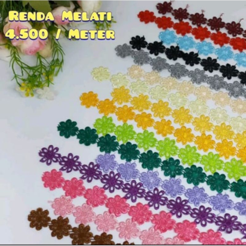 Renda Melati Renda Gyper Melati Renda Giper Melati 1 Meter Renda Bunga Meteran