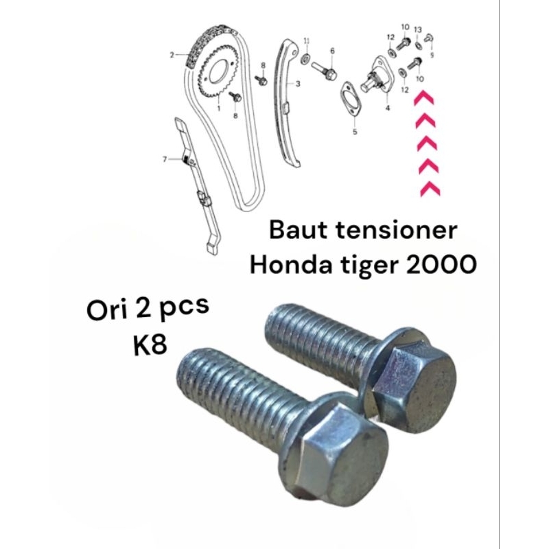 baut tensioner honda tiger 2000