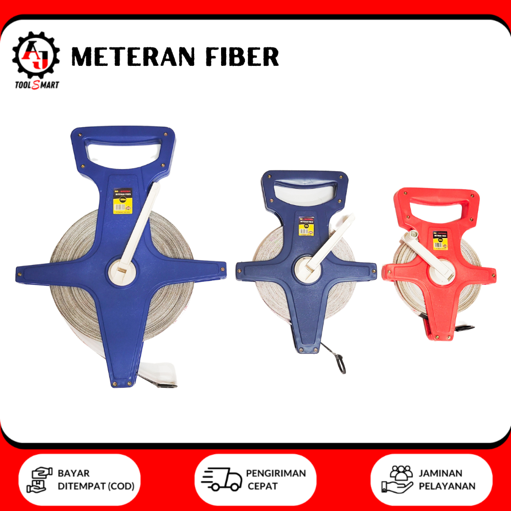 Meteran Fiber CPT National 50M Meteran Tancap Meteran Tanah Meteran Roll Fiber Measuring Tape