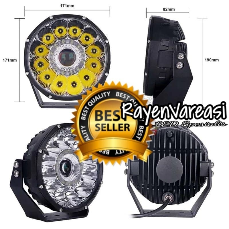 LAMPU SOROT 7 INCH SUPER DAHSYAT LESER LIGHT SUPER BRIGHT PREMIUM OF