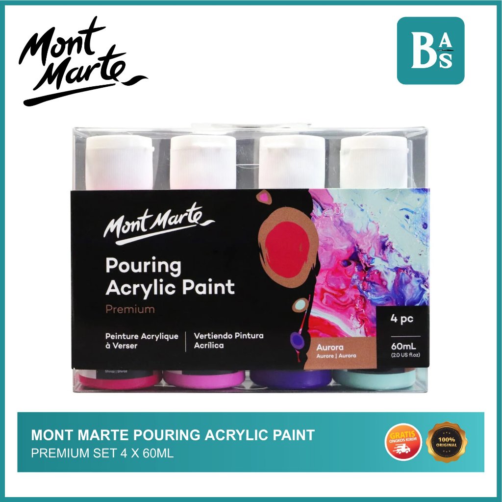 

MONT MARTE POURING ACRYLIC 60ML 4PC AURORA / Cat Akrilik Tuang