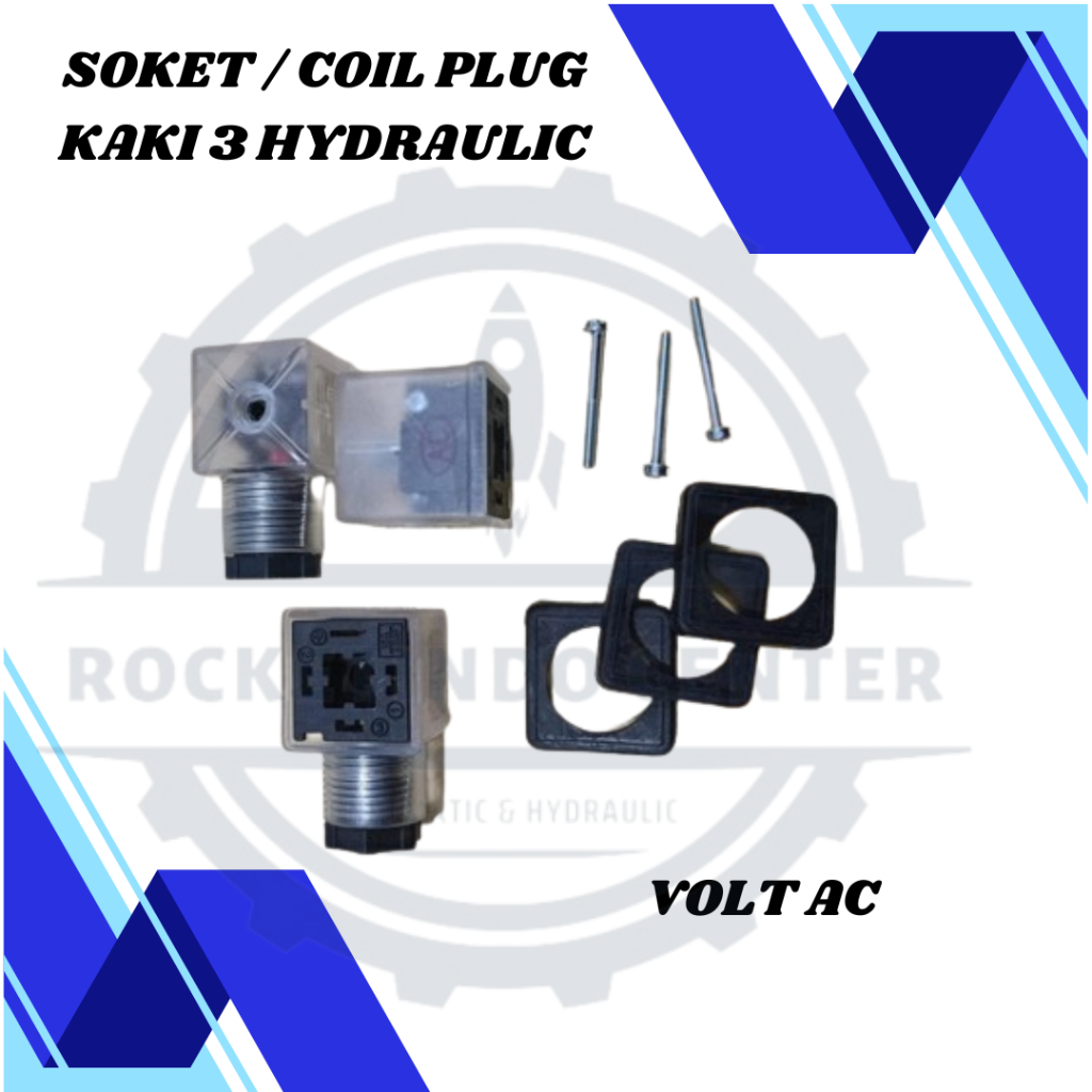 SOKET / COIL PLUG KAKI 3 HYDRAULIC AC / DC CLEAR